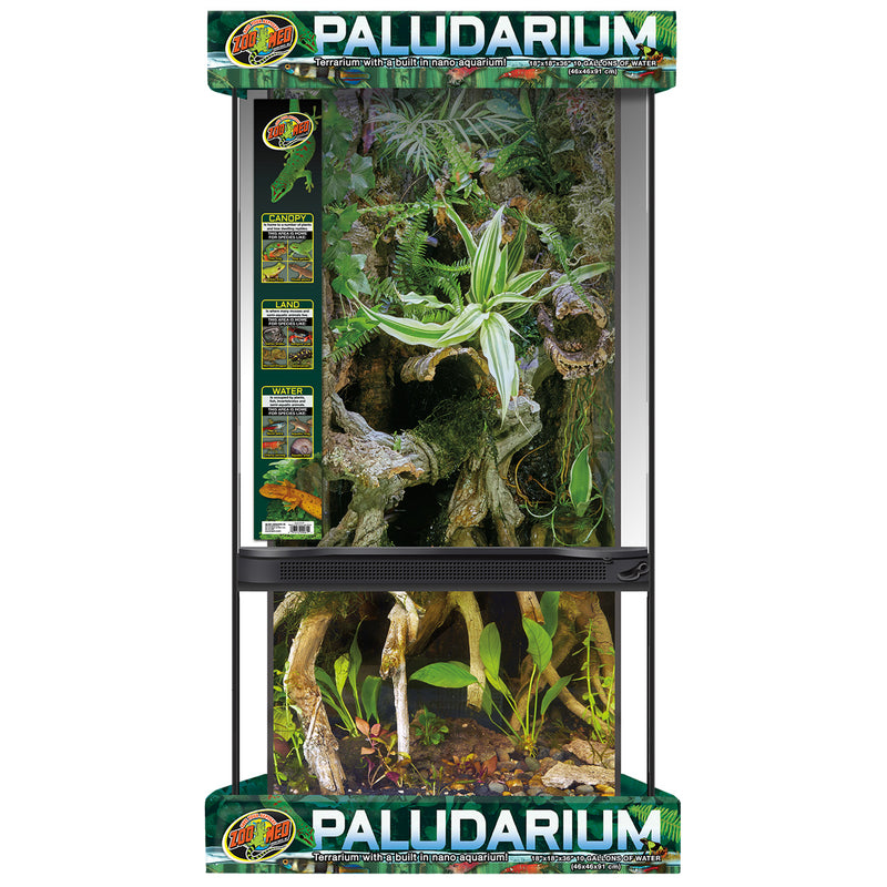 Zoo Med Paludarium 18"x18"x36" - Terrarium With A Built-In Nano Aquarium!