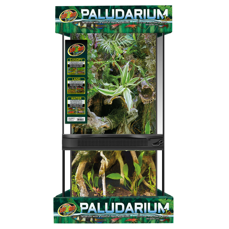 Zoo Med Paludarium 12"x12"x24" - Terrarium With A Built-In Nano Aquarium!