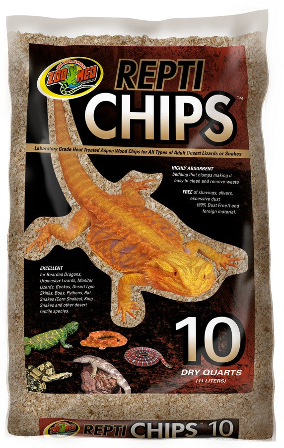 Zoo Med ReptiChips - 10 qt/11L Bag - Heat Treated Aspen Chips