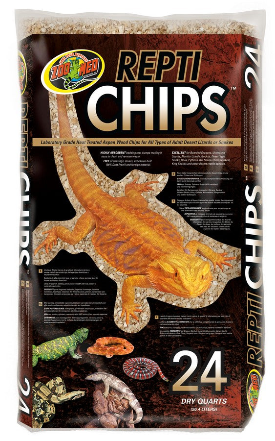 Zoo Med ReptiChips - 24 qt/26.4L Bag - Heat Treated Aspen Chips