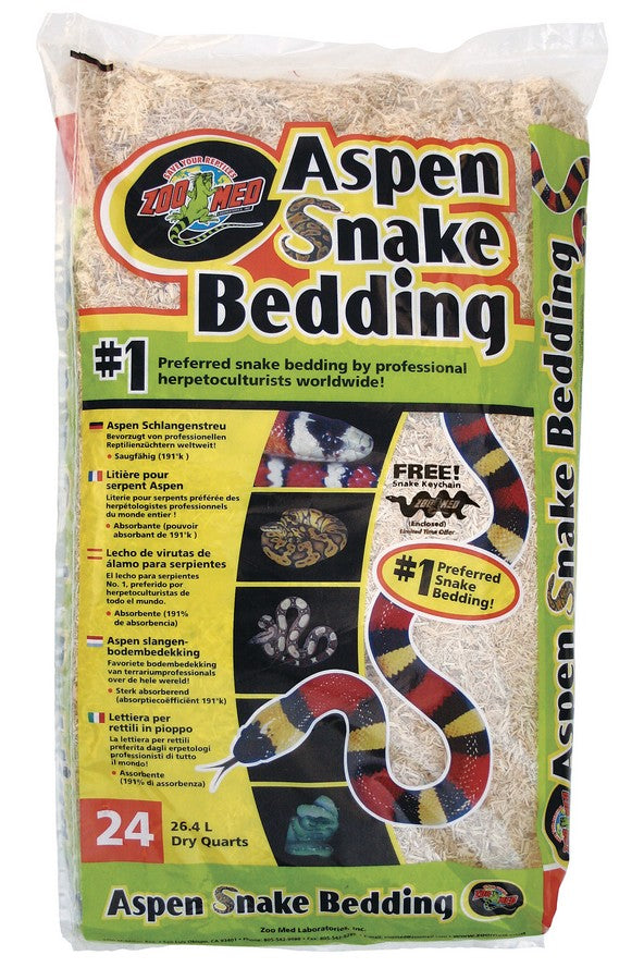 Zoo Med Aspen Snake Bedding - 24 qt/26.4L Bag - Safe For All Snakes