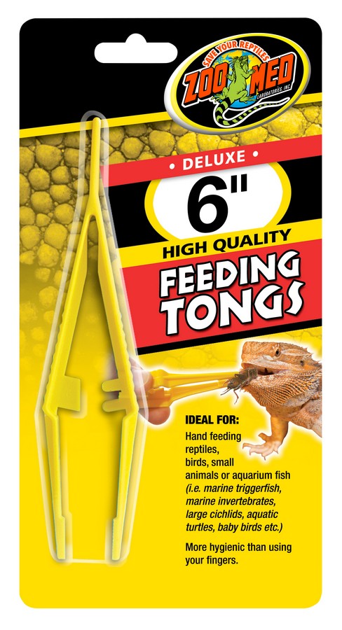 Zoo Med Deluxe High Quality Feeding Tongs - 6" - For Hand Feeding Reptiles, Etc.