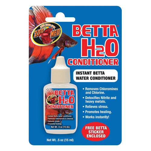 Zoo Med Betta H2O Conditioner - 15ml - Removes Harmful Water Elements