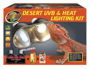 Zoo Med Desert UVB & Heat Lighting Kit - Dual Fixture with Bulbs