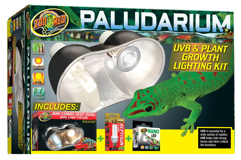 Zoo Med Paludarium UVB & Plant Growth Lighting Kit - Dual Fixture with Bulbs