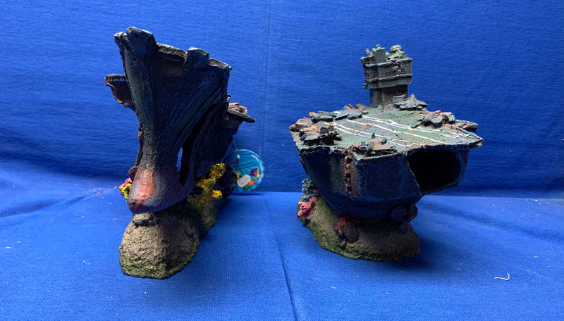 Aqua-Fit Aircraft Carrier Shipwreck  29"x7"x10"