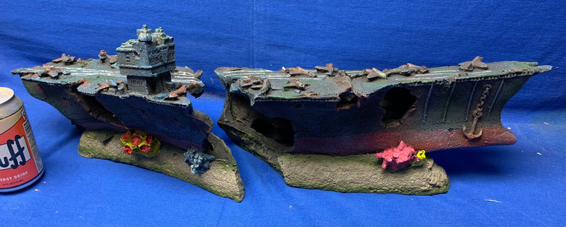 Aqua-Fit Aircraft Carrier Shipwreck  29"x7"x10"