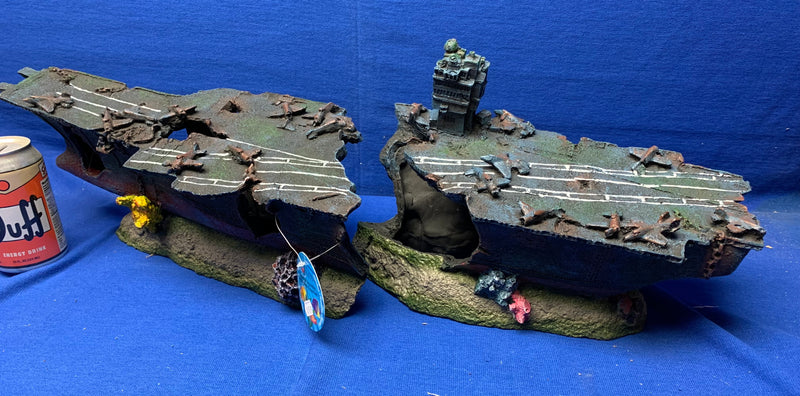 Aqua-Fit Aircraft Carrier Shipwreck  29"x7"x10"