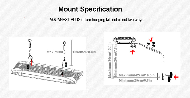 AquaNest Plus M7 Aquarium Light - Black