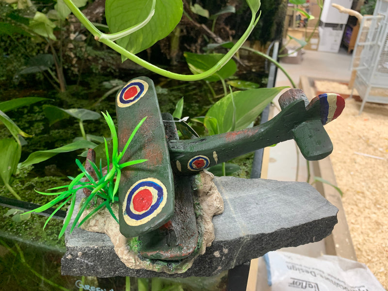 Downed Bi-Plane  Aquarium Ornament