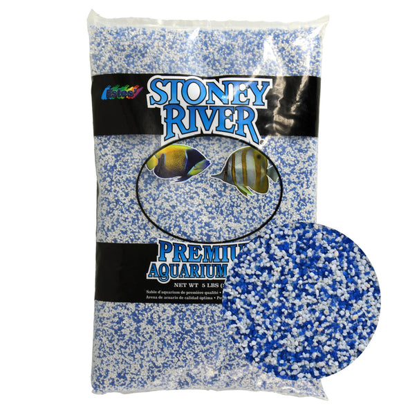 Estes Stoney River Premium Aquarium Sand - Blue/White - 5 lb