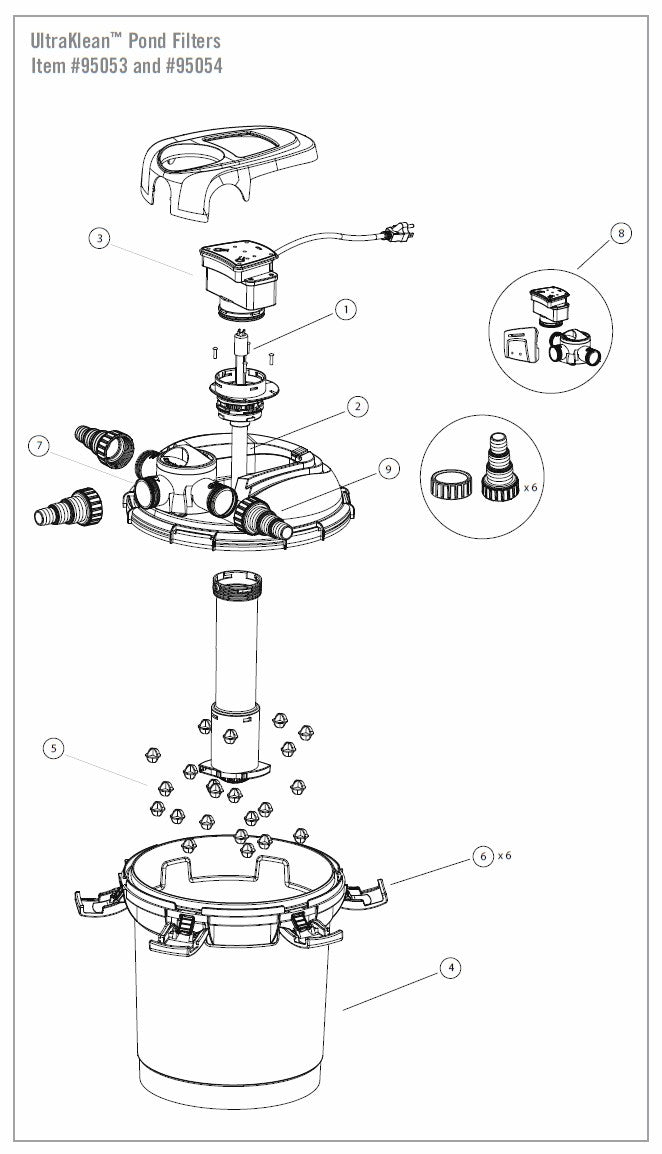 UltraKlean™ 2000/3500 Pond Filter Fitting Kit - 95083
