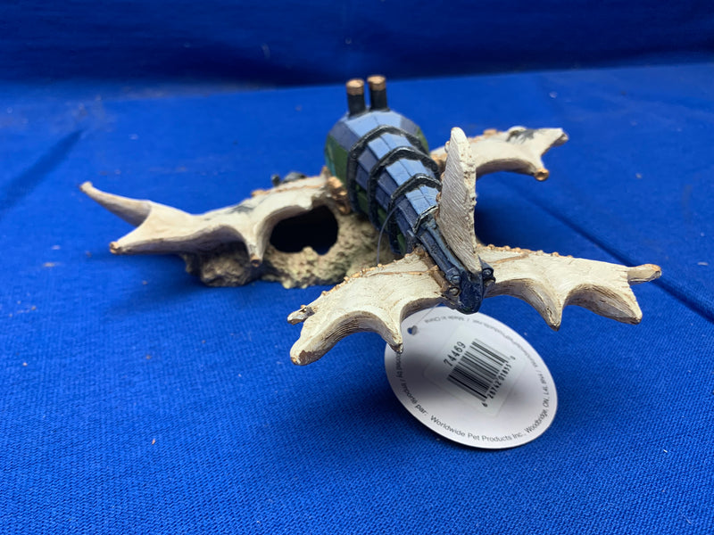 Downed Flying Machine Plane Aquarium Ornament