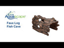Faux Log Fish - Reptile Cave - Measures 19” long x 12” wide x 10” high