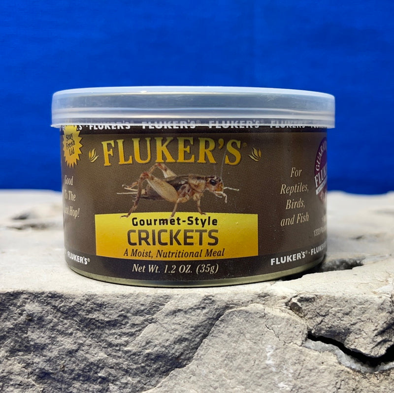 Fluker's Gourmet Style Crickets - 35g Can - For Reptiles, Birds & Fish