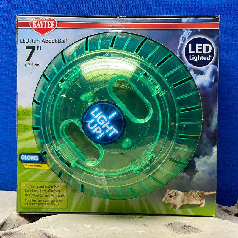 Kaytee LED Run-About Ball - 7" Green - LED Lighted Fun!