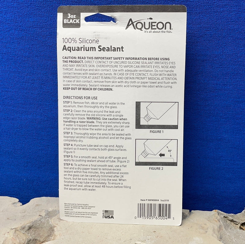 Aqueon Silicone Sealant - 3oz -Black - Does Not Crack or Shrink