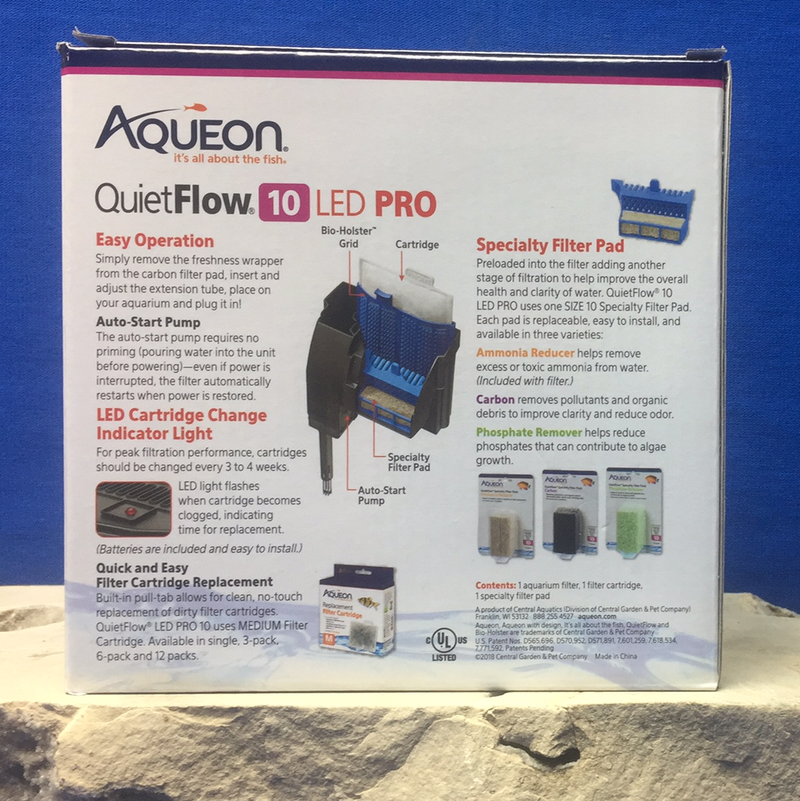 Aqueon QuietFlow LED Pro Aquarium Power Filter - 10