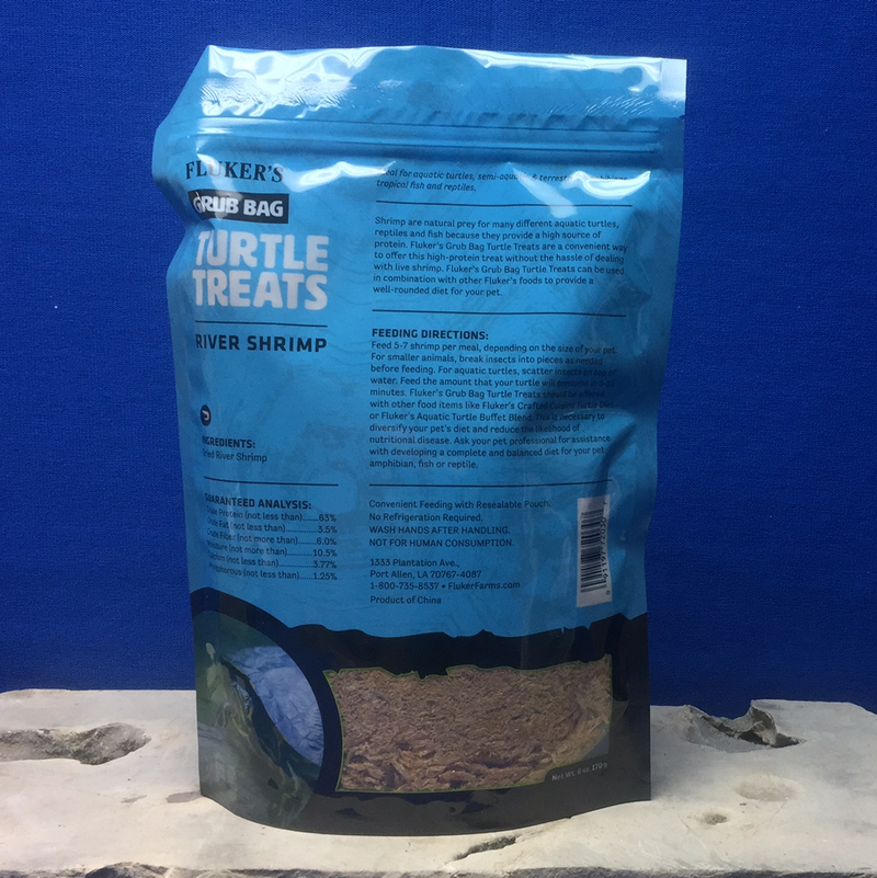 Fluker's Grub Bag Turtle Treats River Shrimp 170g - Natural High Protein Treat