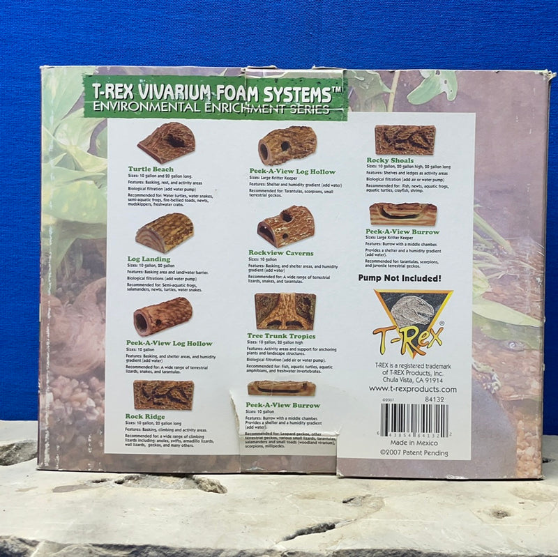 T-Rex Log Landing - 10 Gallon Size - Vivarium Foam System for Biological Filtration