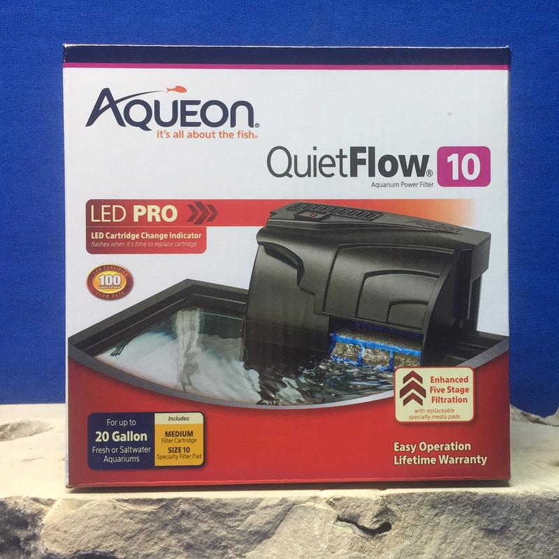 Aqueon QuietFlow LED Pro Aquarium Power Filter - 10