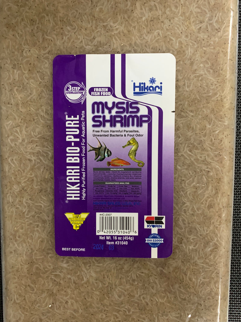 Hikari Bio-Pure Frozen MYSIS SHRIMP - Flat Pack - 16 oz