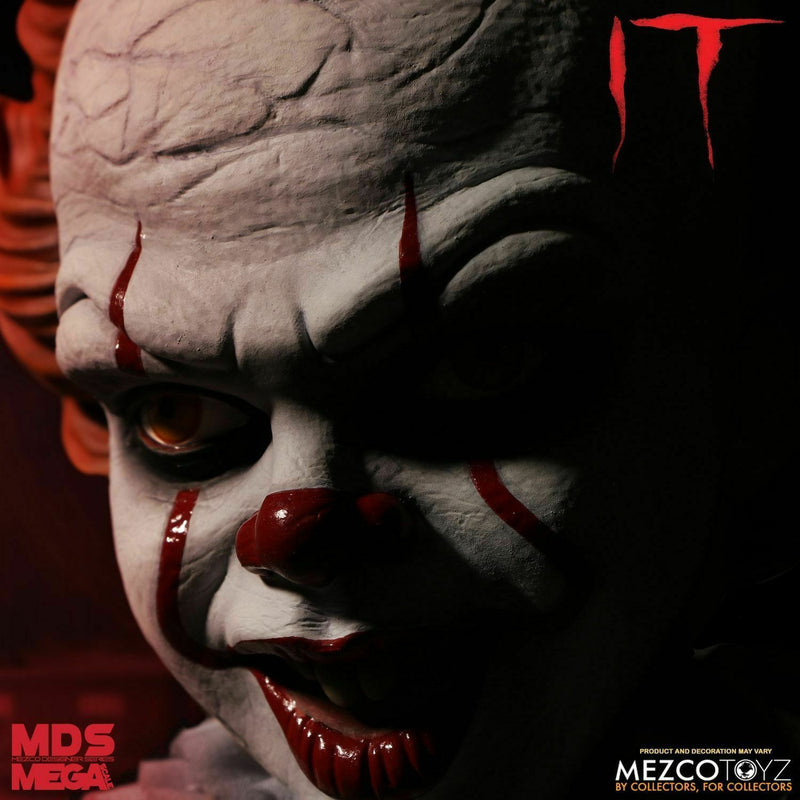 IT PENNYWISE Clown Mezco Designer Series MDS Mega Scale Talking 15" Figure NEW