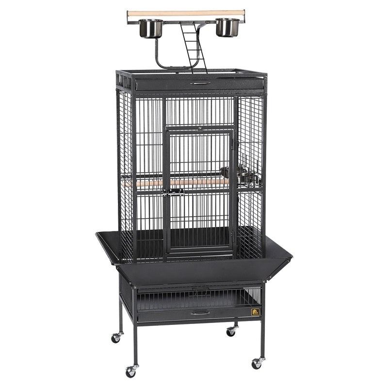 Prevue Hendryx Wrought Iron Select Bird Cage with Playtop - Black - 24" x 20" x 60"