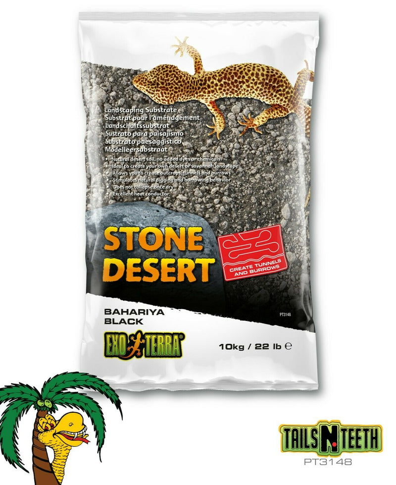 Exo Terra Stone Desert Landscaping Substrate - Bayariya Black 10kg/22lb Bag