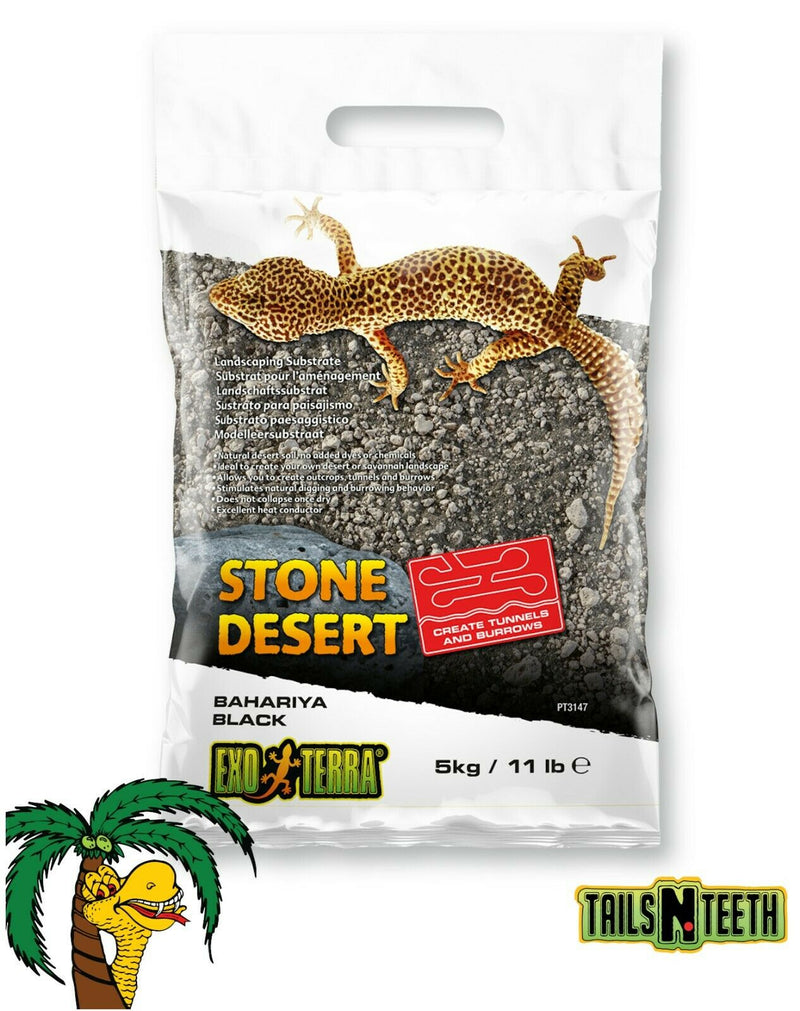 Exo Terra Stone Desert Landscaping Substrate - Bahariya Black 5kg/11lb Bag