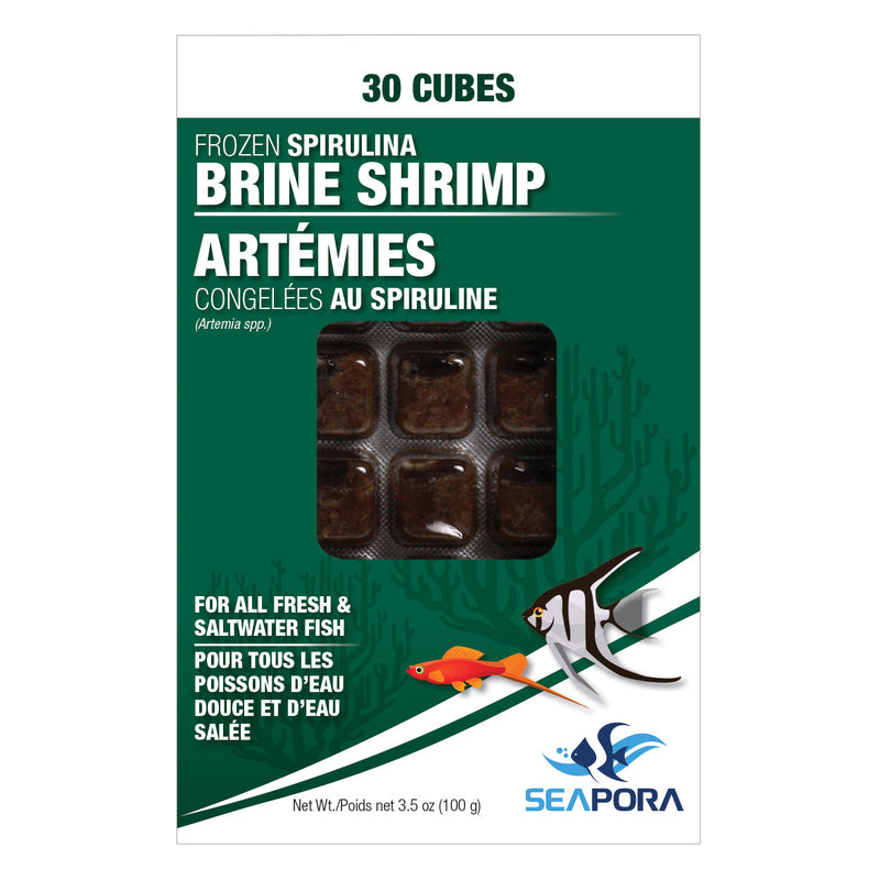 Seapora Frozen Spirulina Brine Shrimp - 30 Cubes - 100 g