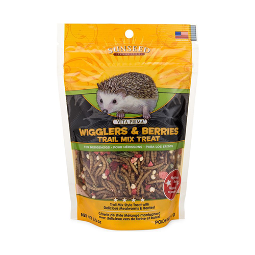 SUNSEED VITA PRIMA WIGGLERS & BERRIES TRAIL MIX TREAT FOR HEDGEHOGS 2.5 OZ