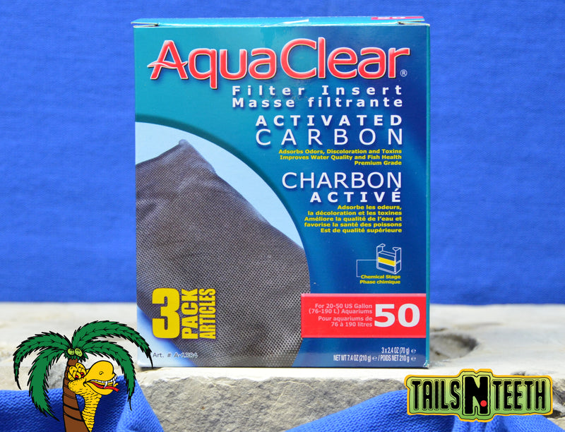 AquaClear 50 Activated Carbon Insert 3-Pack ~ Replacement Filter Media