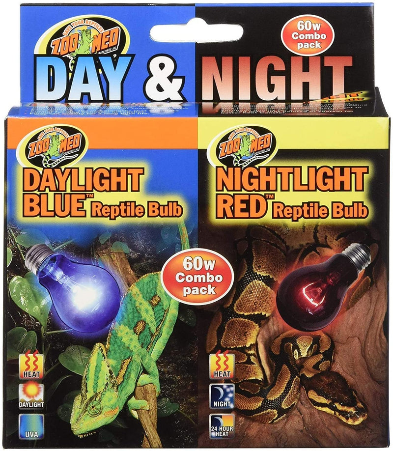 Zoo Med Day & Night Reptile Bulb Combo Pack - 60 W